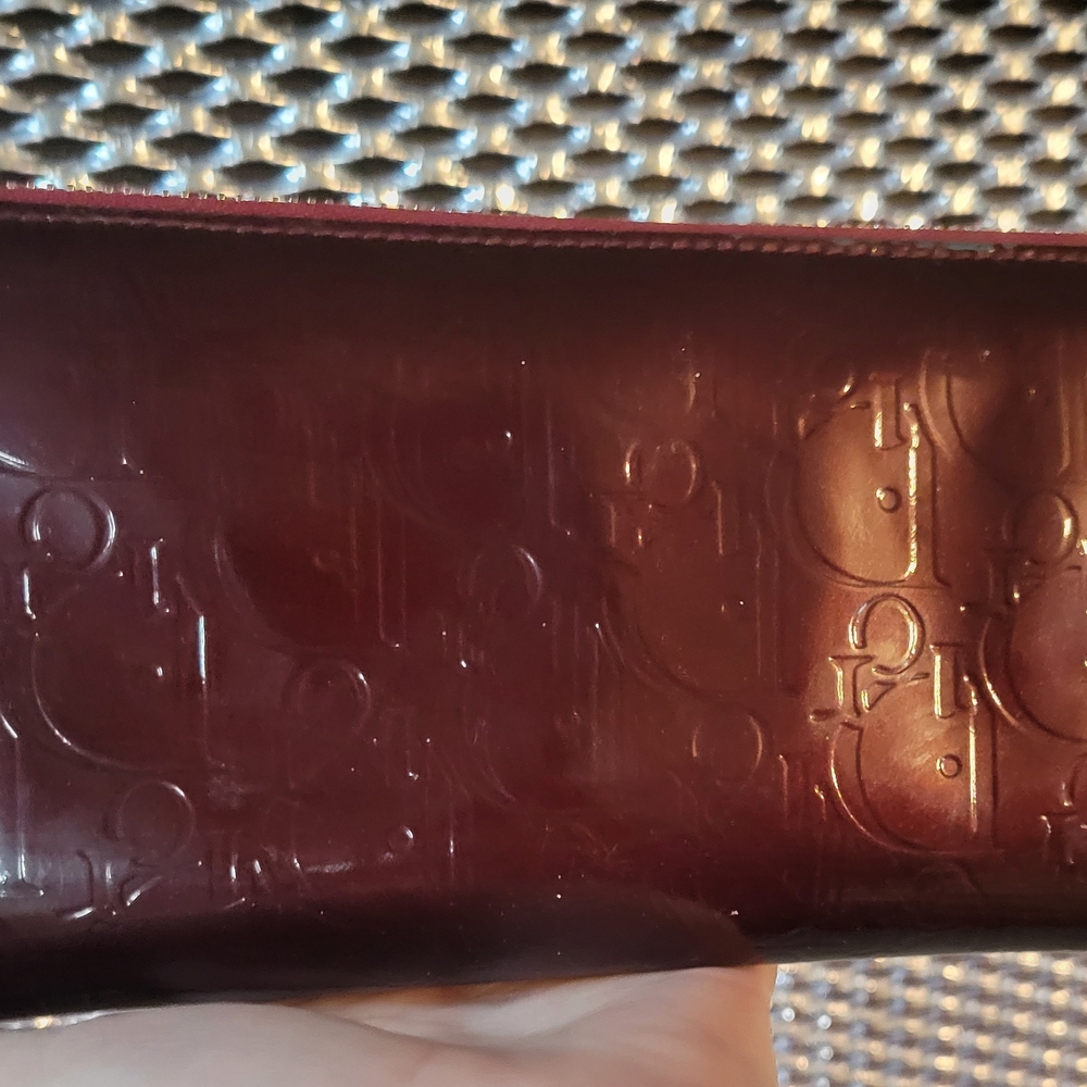 Embossed Burgundy Clutch
